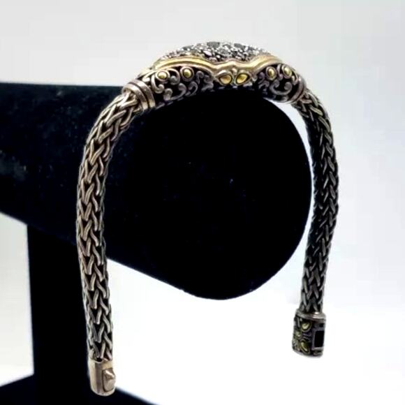 Rare John Hardy Lava Blue Elliptical Station Bracelet Sterling Silver 18K Gold - Picture 4 of 12